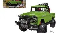 1958 Chevrolet Apache Fleetside Pickup Truck 1/24 Diecast Model - Off Road Green by Motormax