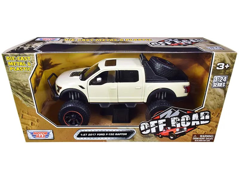 2017 Ford F-150 Raptor Off-Road Diecast Model 1/27 by Motormax – Cream Pickup Truck