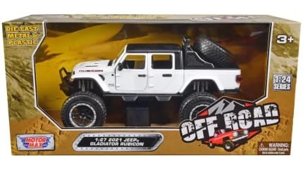 2021 Jeep Gladiator Rubicon Off-Road Diecast Model 1/27 White & Black by Motormax