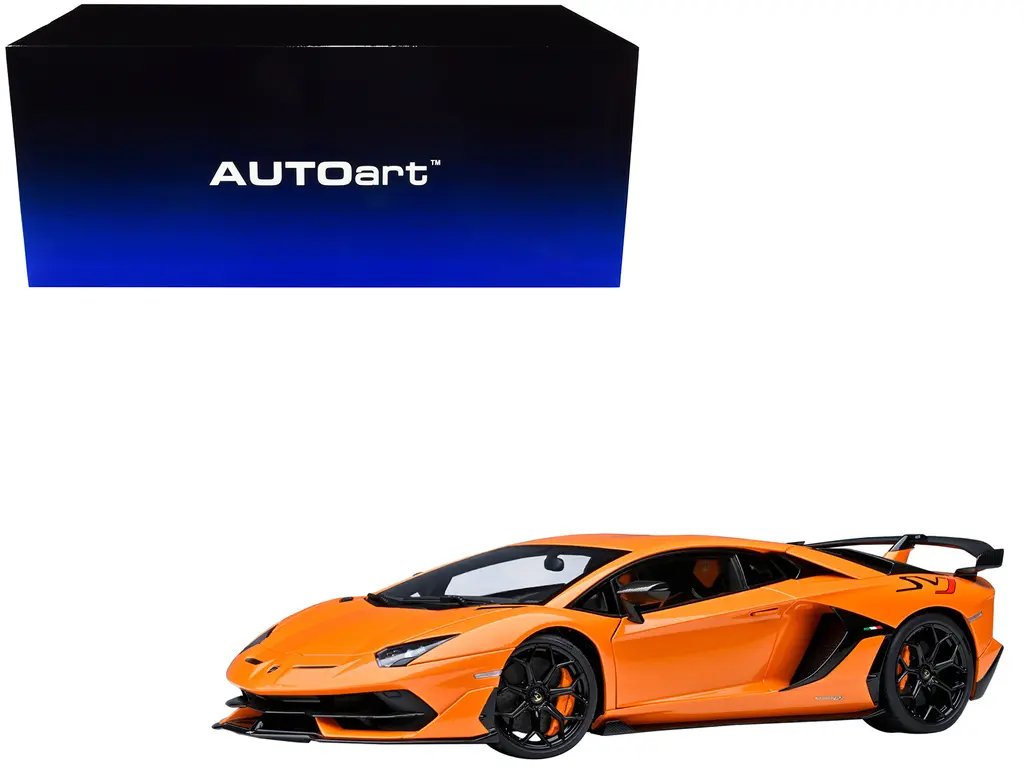 Stunning Lamborghini Aventador SVJ Arancio Atlas 1/18 Model by Autoart
