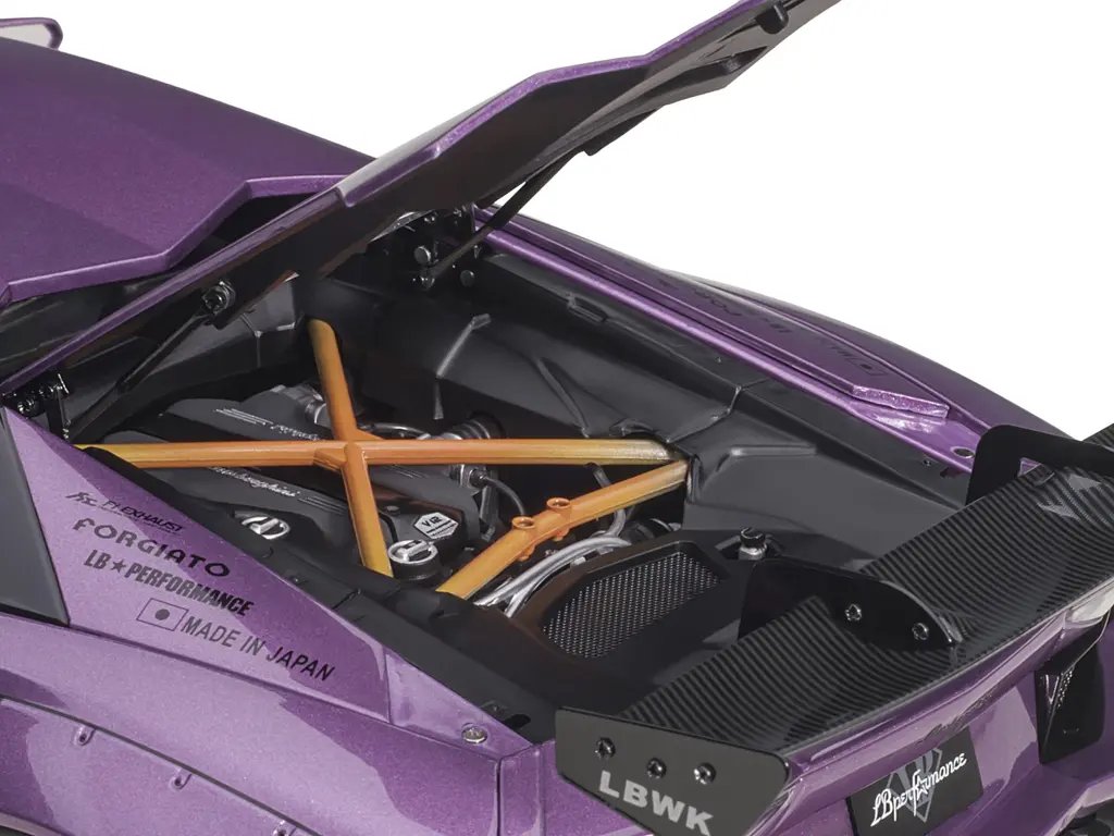 Limited Edition Lamborghini Aventador Liberty Walk 1/18 Model Car – Purple Metallic by Autoart 2 Limited Edition Lamborghini Aventador Liberty Walk 1/18 Model Car – Purple Metallic by Autoart - Image 2
