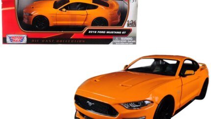 2018 Ford Mustang GT 5.0 Orange Diecast Model 1/24 by Motormax with Black Wheels