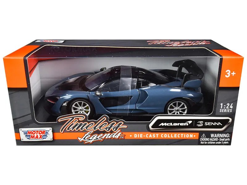 McLaren Senna Gray Metallic & Black 1/24 Diecast Model Car by Motormax – Timeless Legends