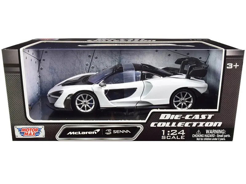 McLaren Senna White & Black 1/24 Diecast Model Car by Motormax – Perfect Collectible Gift