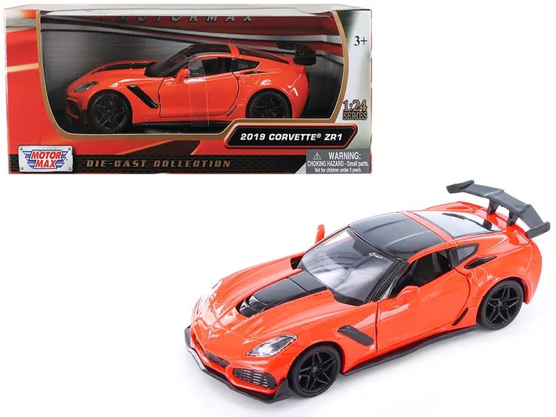 Buy 2019 Chevrolet Corvette ZR1 Orange Diecast Model 1/24 by Motormax – Perfect Collectible!