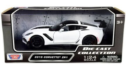 Buy 2019 Chevrolet Corvette ZR1 White Diecast Model 1/24 by Motormax - Perfect Collectible!
