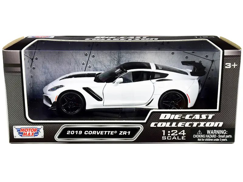 Buy 2019 Chevrolet Corvette ZR1 White Diecast Model 1/24 by Motormax – Perfect Collectible!
