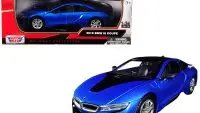 2018 BMW i8 Coupe Metallic Blue 1/24 Diecast Model by Motormax