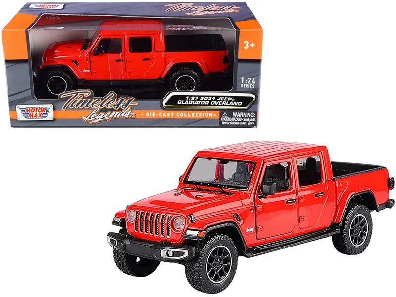 Buy 2021 Jeep Gladiator Overland Red Diecast Model 1/24-1/27 by Motormax – Perfect Collectible!