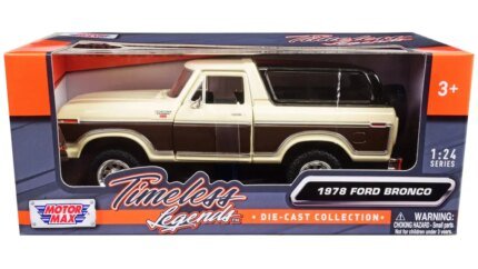 1978 Ford Bronco Ranger XLT Diecast Model 1/24 Cream & Brown by Motormax – Timeless Legends Series