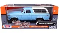 1978 Ford Bronco Custom Light Blue & White 1/24 Diecast Model Car by Motormax – Timeless Legends Series