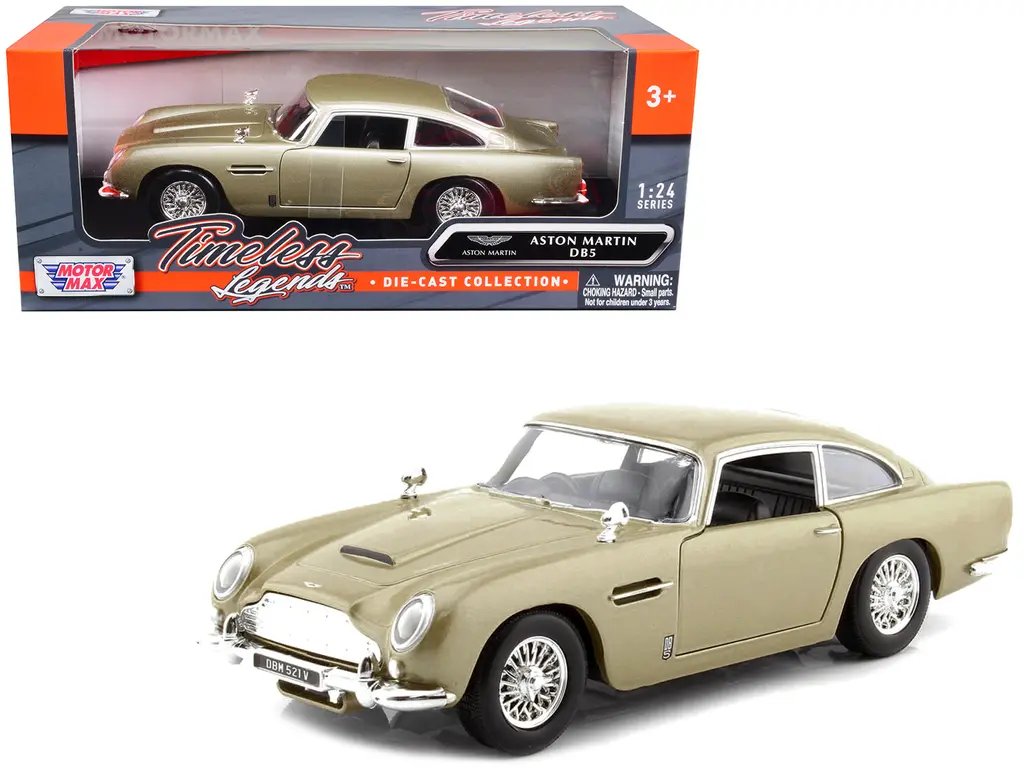 Aston Martin DB5 RHD Gold Metallic 1/24 Diecast Model – Timeless Legends by Motormax