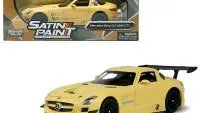 Mercedes Benz SLS AMG GT3 Matte Yellow 1/24 Diecast Model Car by Motormax - Premium Collectible