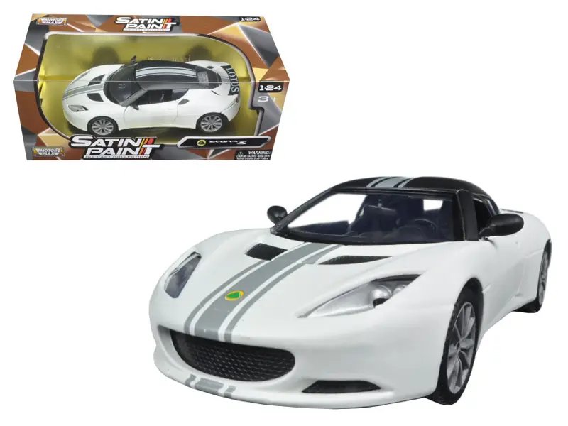 Lotus Evora S Matt White Diecast Model Car 1/24 by Motormax – Satin Paint Series