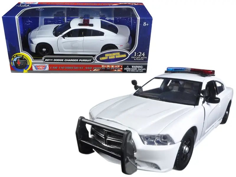 Diecast Model Cars wholesale toys dropshipper drop shipping 2011 Dodge Charger Pursuit Police Car White with Flashing Light Bar Front and Rear Lights and 2 Sounds 1/24 Motormax 79532 drop shipping wholesale drop ship drop shipper dropship dropshippin 2011 Dodge Charger Pursuit Police Car Diecast Model 1/24 with Flashing Lights & Sounds by Motormax