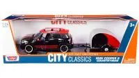 Mini Cooper S Countryman with Travel Trailer Diecast Model 1/24 - City Classics Series by Motormax