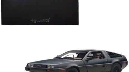 DeLorean DMC 12 Matt Black 1/18 Diecast Model Car by Autoart - Collector's Dream