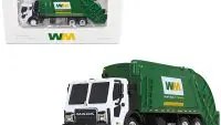 1/87 Mack LR Refuse Garbage Truck Diecast Model - White & Green Waste Management by First Gear