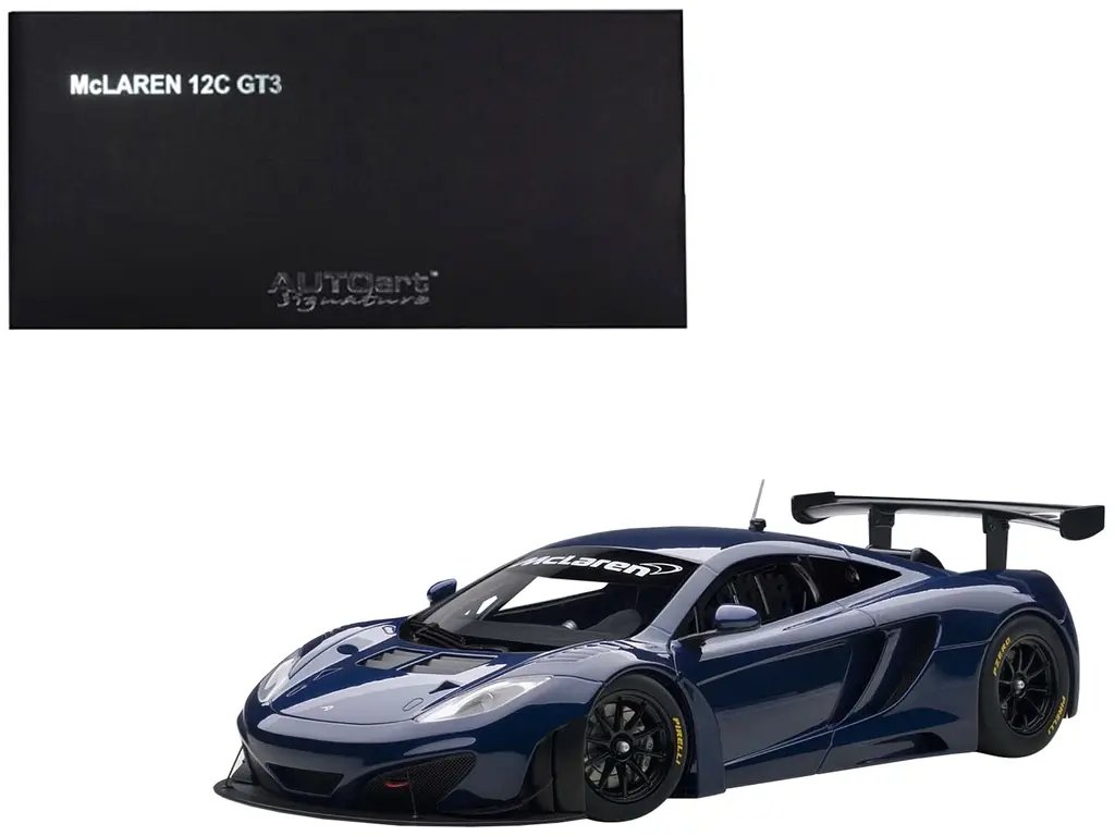 McLaren 12C GT3 Azure Blue 1/18 Diecast Model Car by Autoart – Premium Collectible