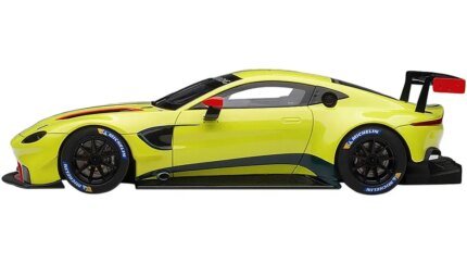 2018 Aston Martin Vantage GTE Le Mans PRO Presentation Car Lemon Green Metallic with Carbon and Red Accents "Aston Martin Racing" 1/18 Model Car by Autoart