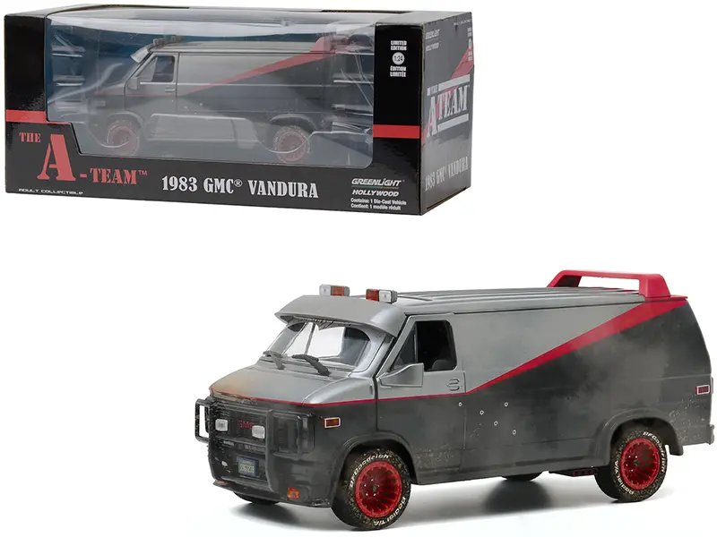 1983 GMC Vandura A-Team Diecast Model 1/24 – Weathered with Bullet Holes by Greenlight