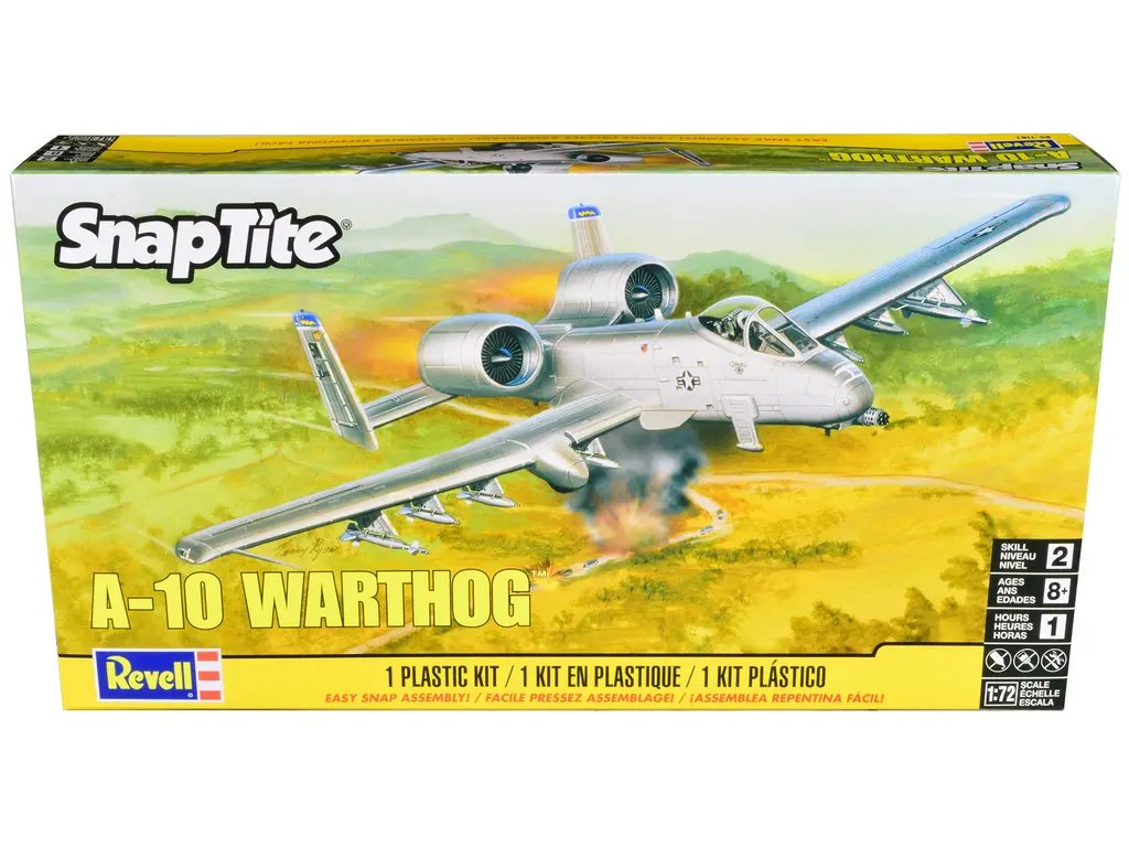 Revell 1/72 Scale A-10 Warthog Model Kit: Level 2 Snap Tite Thunderbolt II Aircraft