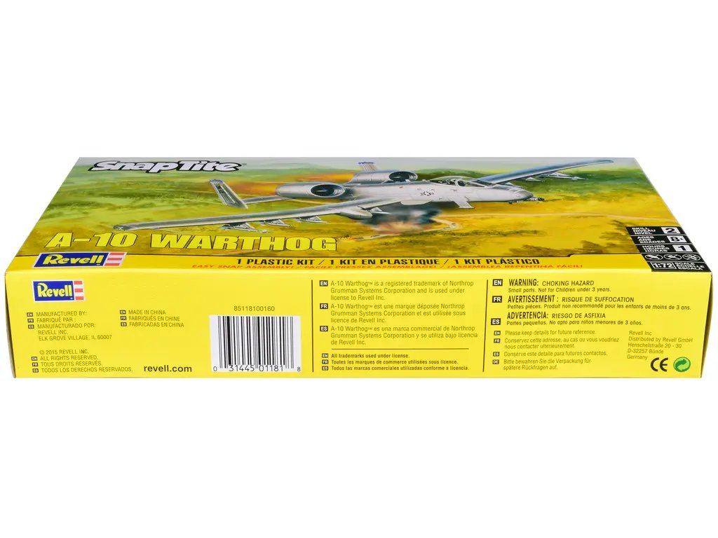 Revell 1/72 Scale A-10 Warthog Model Kit: Level 2 Snap Tite Thunderbolt II Aircraft 2 Revell 1/72 Scale A-10 Warthog Model Kit: Level 2 Snap Tite Thunderbolt II Aircraft - Image 2