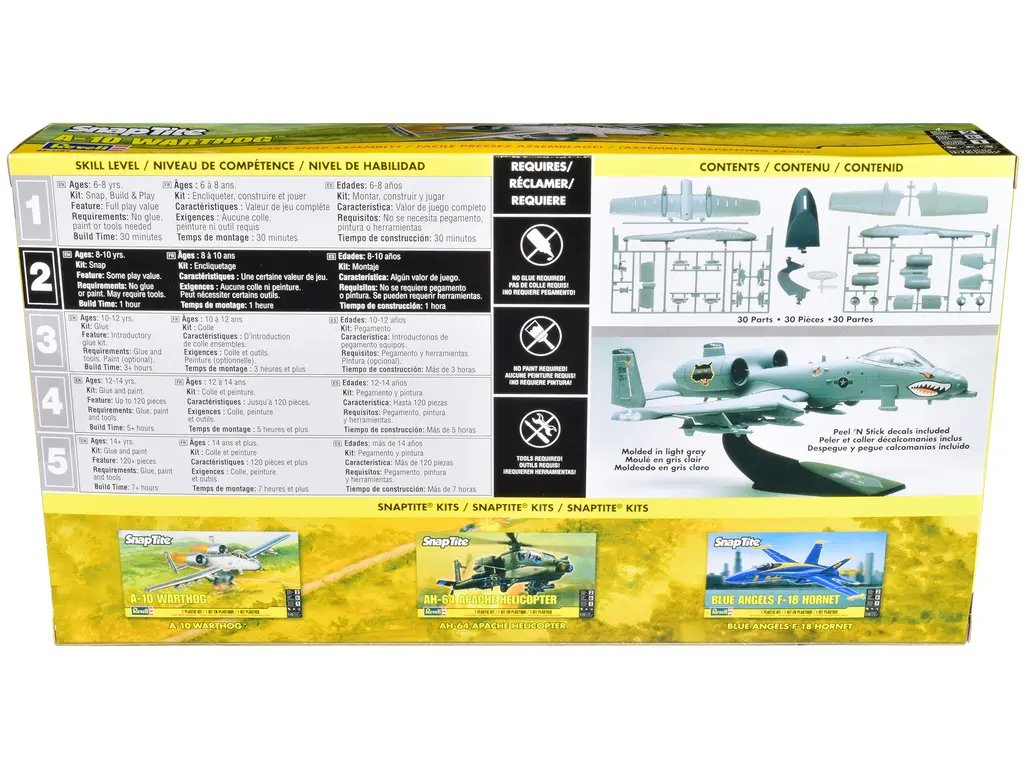 Revell 1/72 Scale A-10 Warthog Model Kit: Level 2 Snap Tite Thunderbolt II Aircraft 3 Revell 1/72 Scale A-10 Warthog Model Kit: Level 2 Snap Tite Thunderbolt II Aircraft - Image 3