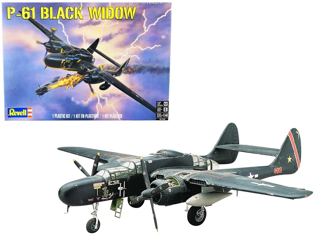 Revell P-61 Black Widow Fighter Plane 1/48 Scale Model Kit – Level 5 Build