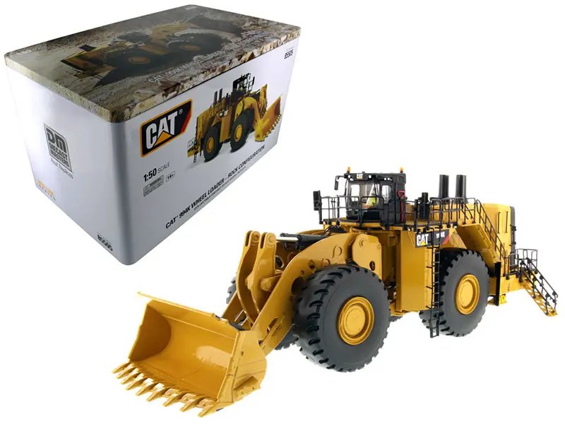 CAT Caterpillar 994K Wheel Loader 1/50 Diecast Model with Rock Bucket & Operator – High Line Series by Diecast Masters