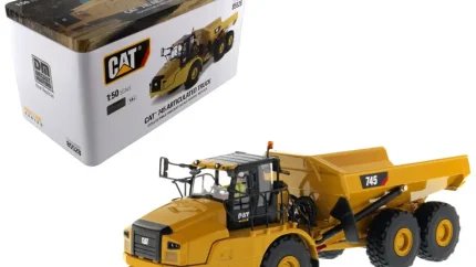 CAT Caterpillar 745 Articulated Dump Truck 1/50 Diecast Model by Diecast Masters - High Line Series with Removable Operator