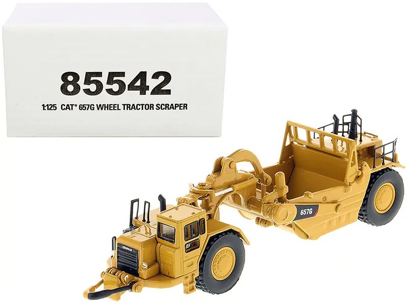 CAT Caterpillar 657G Diecast Model – Premium 1/125 Scale Wheeled Scraper by Diecast Masters