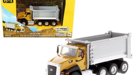 CAT Caterpillar CT660 Day Cab Tractor with OX Stampede Dump Truck Toy - Ultimate Construction Play Set