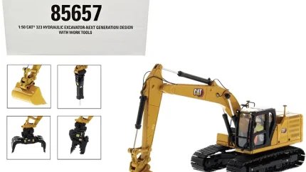 Cat Caterpillar 323 Hydraulic Excavator 1/50 Diecast Model - Next Gen Design by Diecast Masters