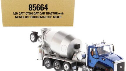 CAT Caterpillar CT660 Day Cab Tractor with McNeilus Concrete Mixer - 1/50 Blue Metallic Diecast Model by Diecast Masters