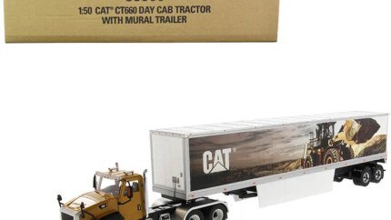 CAT Caterpillar CT660 Day Cab with Mural Dry Van Trailer 1/50 Diecast Model - Transport Series by Diecast Masters