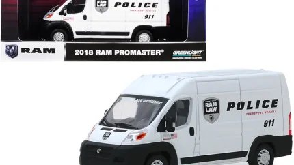 2018 RAM ProMaster 2500 High Roof Police Transport Diecast Model 1/43 by Greenlight