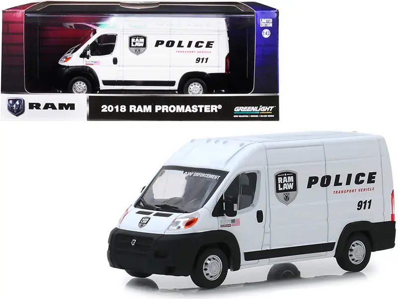 Diecast Model Cars wholesale toys dropshipper drop shipping 2018 Ram ProMaster 2500 Cargo High Roof Van White Police Transport Vehicle 1/43 Greenlight 86168 drop shipping wholesale drop ship drop shipper dropship dropshipping toys dropshipper d 2018 RAM ProMaster 2500 High Roof Police Transport Diecast Model 1/43 by Greenlight