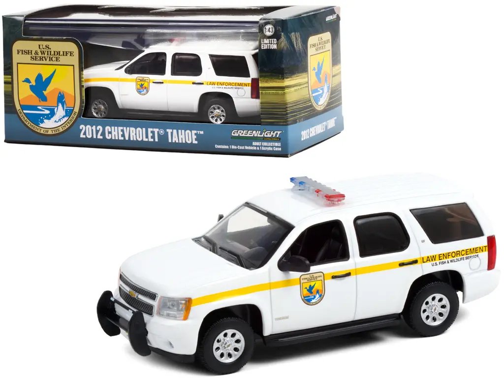 2012 Chevrolet Tahoe White with Yellow Stripes – U.S. Fish Official Vehicle for Sale
