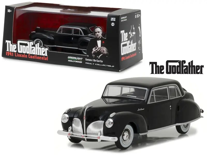 1941 Lincoln Continental Black Diecast Model – The Godfather Movie Collectible by Greenlight 1/43