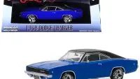 1968 Dodge Charger Diecast Model - Dennis Guilder's Blue & Black from 'Christine' (1983) by Greenlight 1/43 Scale