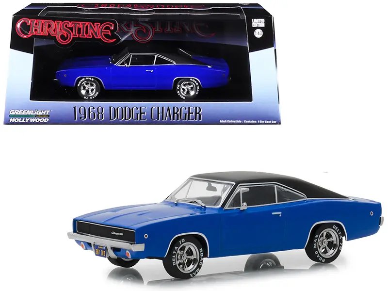 1968 Dodge Charger Diecast Model – Dennis Guilder’s Blue & Black from ‘Christine’ (1983) by Greenlight 1/43 Scale