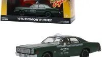 1976 Plymouth Fury Taxi Diecast Model - Beverly Hills Cop Metallic Green 1/43 by Greenlight