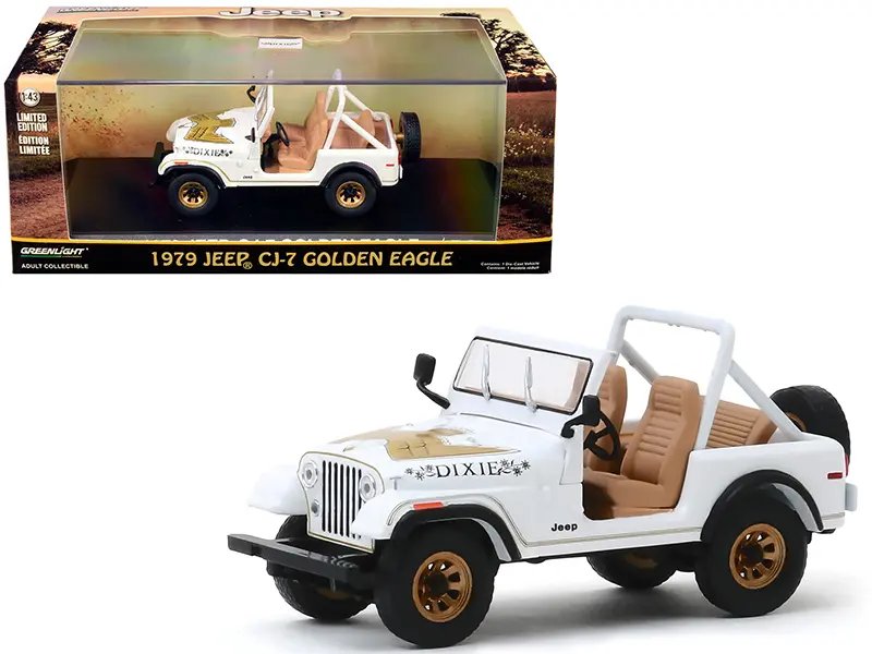 1979 Jeep CJ-7 Golden Eagle Dixie White 1/43 Diecast Model by Greenlight