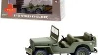 1949 Willys CJ-2A Jeep Army Green "MASH" (1972-1983) TV Series 1/43 Diecast Model Car by Greenlight
