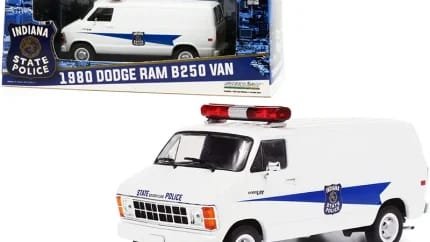 1980 Dodge Ram B250 Van Indiana State Police 1/43 Diecast Model by Greenlight