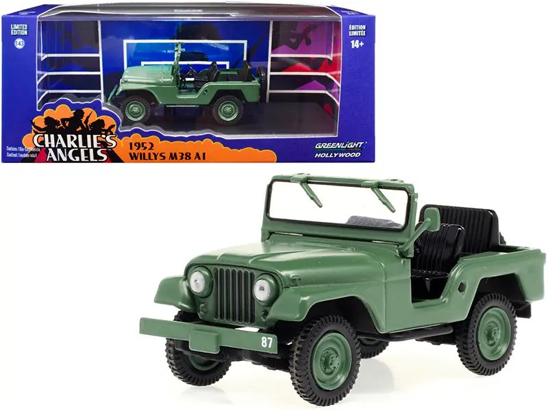 1952 Willys M38 A1 Matt Green “Charlie’s Angels” (1976-1981) TV Series 1/43 Diecast Model Car by Greenlight