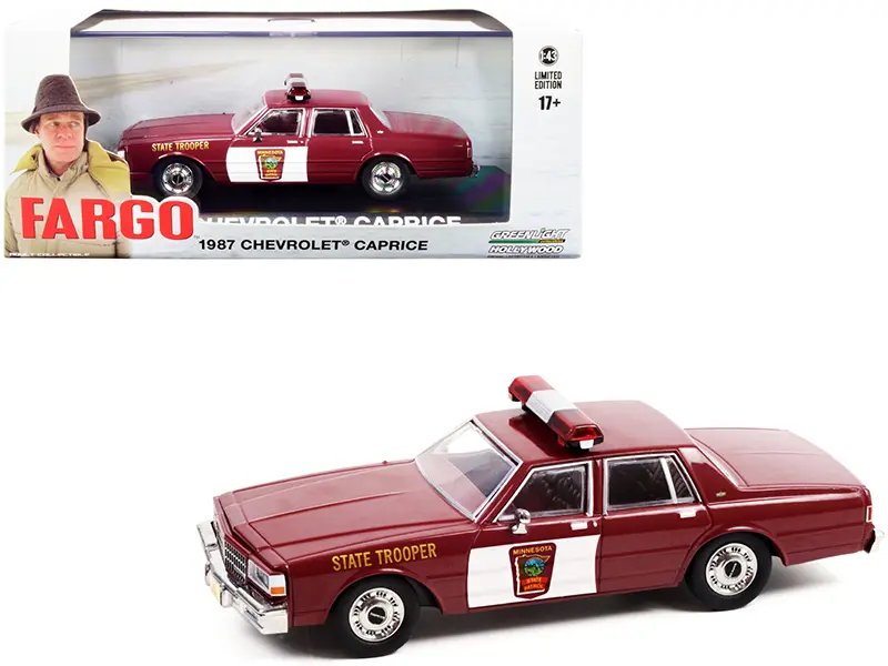 1987 Chevrolet Caprice Burgundy Diecast Model – Fargo Movie Trooper Car by Greenlight 1/43