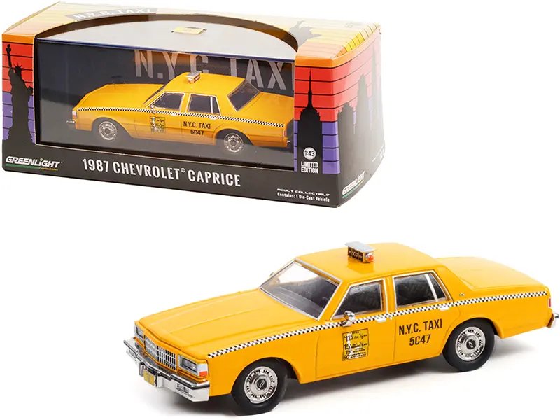 1987 Chevrolet Caprice Yellow “N.Y.C. Taxi” (New York City) 1/43 Diecast Model Car by Greenlight