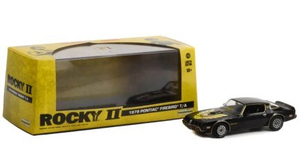 1979 Pontiac Firebird Trans Am Black Diecast Model Car 1/43 - Rocky II Movie Collectible by Greenlight